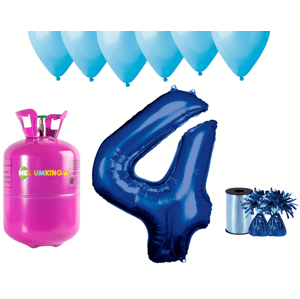 HeliumKing Hélium parti szett 4. születésnapra kék színű lufikkal