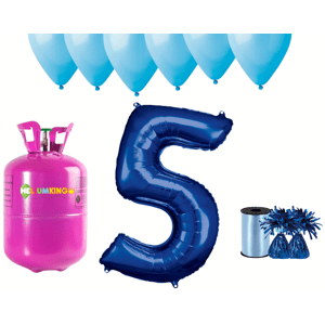 HeliumKing Hélium parti szett 5. születésnapra kék színű lufikkal