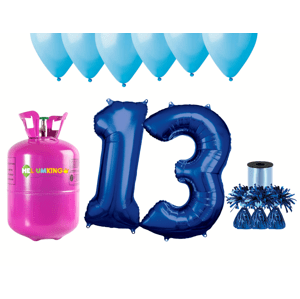 HeliumKing Hélium parti szett 13. szülinapra kék lufikkal