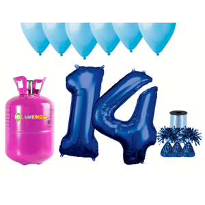 HeliumKing Hélium parti szett 14. szülinapra kék lufikkal