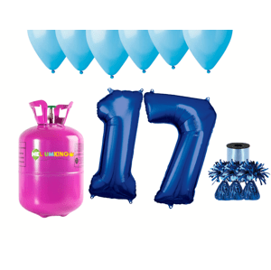 HeliumKing Hélium parti szett 17. születésnapra kék színű lufikkal