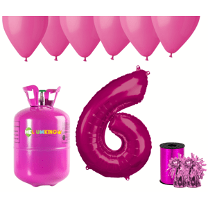 HeliumKing Hélium parti szett 6. születésnapra rózsaszín színű lufikkal