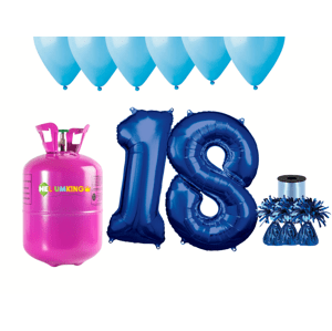 HeliumKing Hélium parti szett 18. születésnapra kék színű lufikkal