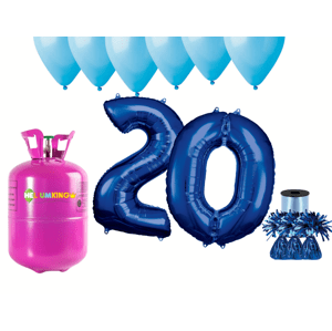 HeliumKing Hélium parti szett 20. születésnapra kék színű lufikkal