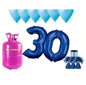 HeliumKing Hélium parti szett 30. születésnapra kék színű lufikkal