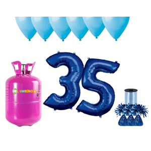 HeliumKing Hélium parti szett 35. születésnapra kék színű lufikkal