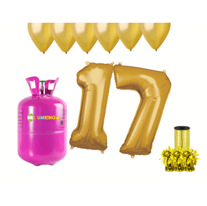 HeliumKing Hélium parti szett 17. születésnapra arany színű lufikkal