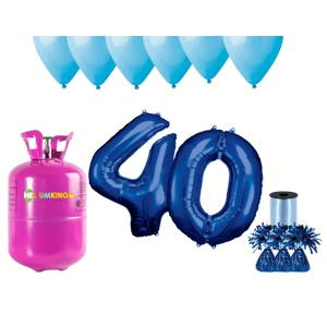 HeliumKing Hélium parti szett 40. születésnapra kék színű lufikkal