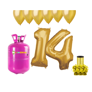 HeliumKing Hélium parti szett 14. születésnapra arany színű lufikkal