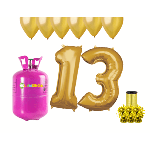 HeliumKing Hélium parti szett 13. születésnapra arany színű lufikkal
