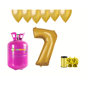 HeliumKing Hélium parti szett 7. születésnapra arany színű lufikkal