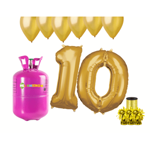 HeliumKing Hélium parti szett 10. születésnapra  arany színű lufikkal