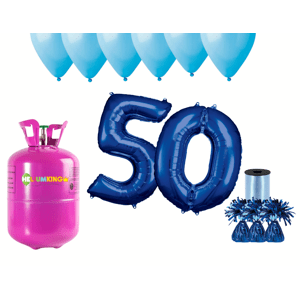 HeliumKing Hélium parti szett 50. születésnapra kék színű lufikkal