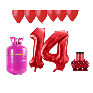 HeliumKing Hélium parti szett 14. szülinapra piros lufikkal