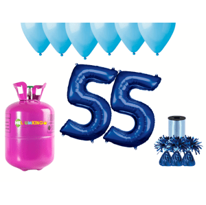 HeliumKing Hélium parti szett 55. születésnapra kék színű lufikkal