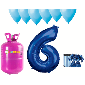 HeliumKing Hélium parti szett 6. születésnapra kék színű lufikkal