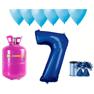 HeliumKing Hélium parti szett 7. születésnapra kék színű lufikkal