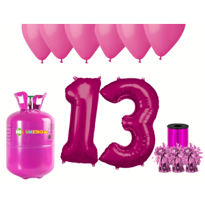 HeliumKing Hélium parti szett 13. szülinapra rózsaszín lufikkal