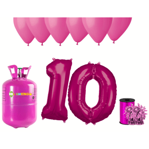 HeliumKing Hélium parti szett 10. szülinapra rózsaszín színű lufikkal