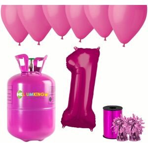 HeliumKing Hélium parti szett 1. szülinapra  rózsaszín lufikkal