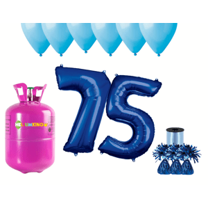 HeliumKing Hélium parti szett 75. születésnapra kék színű lufikkal