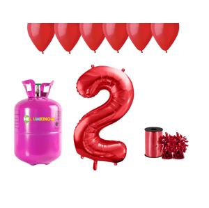 HeliumKing Hélium parti szett 2. születésnapra piros színű lufikkal