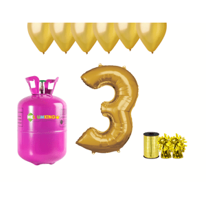 HeliumKing Hélium parti szett 3. születésnapra arany színű lufikkal