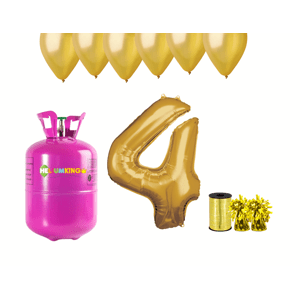 HeliumKing Hélium parti szett 4. születésnapra arany színű lufikkal