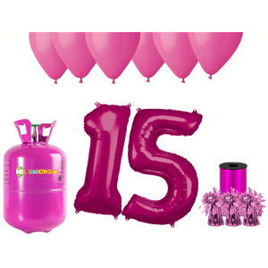 HeliumKing Hélium parti szett 15. születésnapra rózsaszín színű lufival