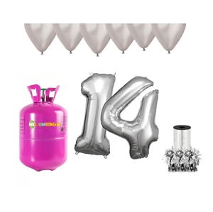 HeliumKing Hélium parti szett 14. születésnapra ezüst színű lufikkal