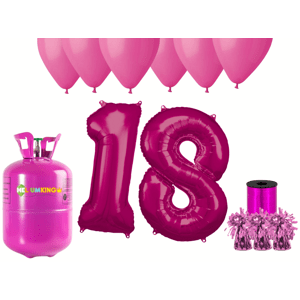 HeliumKing Hélium parti szett 18. születésnapra rózsaszín színű lufikkal