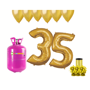 HeliumKing Hélium parti szett 35. születésnapra arany színű lufikkal