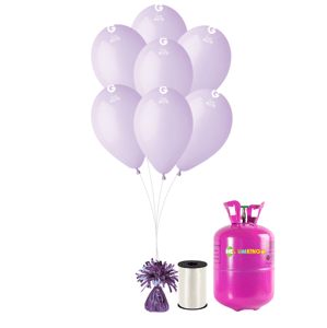 HeliumKing Hélium parti szett lila színű lufikkal 20 drb