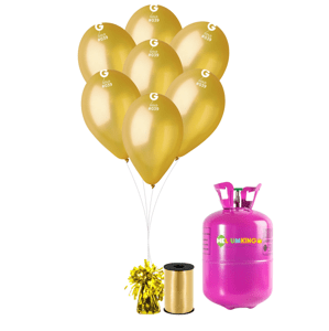 HeliumKing Hélium parti szett arany színű lufikkal 20 db