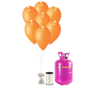 HeliumKing Hélium parti szett  narancs színű lufikkal 20 drb