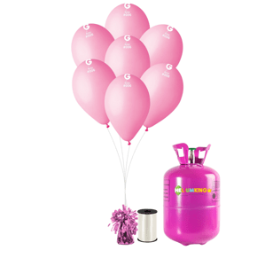 HeliumKing Hélium parti szett rózsaszín színű lufikkal 50 drb