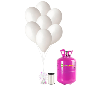 HeliumKing Hélium parti szett fehér lufikkal 20 db