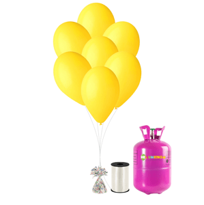 HeliumKing Hélium parti szett sárga színű lufikkal 20 drb