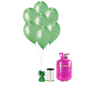 HeliumKing Hélium parti szett zöld színű lufikkal 20 drb