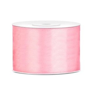 PartyDeco Szatén szalag - világos rózsaszín 50 mm / 25 m