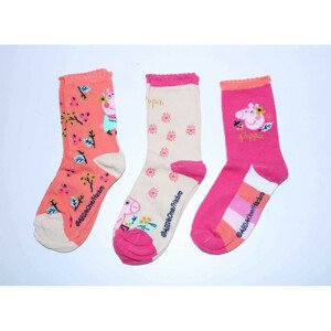 Setino 3 pár gyerek zokni készlet - Peppa malac rózsazsín mix Méret - zokni: 23-26