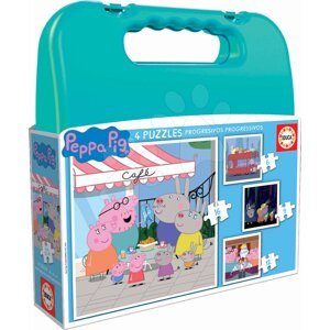 Puzzle kofferben Peppa Pig Progressive Educa 12-16-20-25 darabos 4 évtől