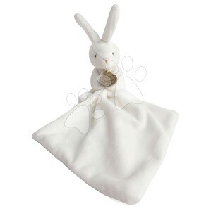 Plüss nyuszi dédelgetésre Bunny Flower Box Doudou et Compagnie fehér 10 cm ajándékcsomagolásban 0 hó-tól DC303