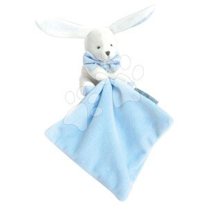 Plüss nyuszi dédelgetésre Bunny Flower Box Doudou et Compagnie kék 10 cm ajándékcsomagolásban 0 hó-tól DC3338