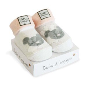 Zokni újszülött részére Birth Socks Doudou et Compagnie rózsaszín lágy mintával 0-6 hó DC3702