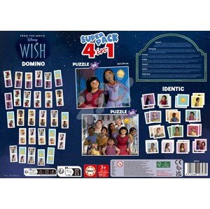 Superpack 4in1 Wish Educa domino pexeso és puzzle 25 és 50 darabos 3 évtől EDU19743