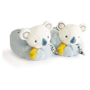 Papucsok kisbabának csörgővel Yoca le Koala Doudou et Compagnie kék ajándékcsomagolásban 0-6 hó DC3675