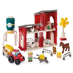 Építőjáték Ökobarát farm napelemekkel Abrick Écoiffier 2 figurával állatokkal és traktorral 18 hó-tól