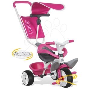 Smoby gyerek tricikli napernyővel Baby Balade Rose 444207 rózsaszín-fehér