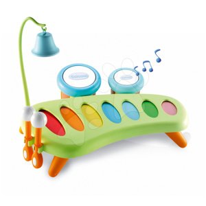 Smoby gyerek zenei xilofon Cotoons dobokkal és haranggal 211013 zöld